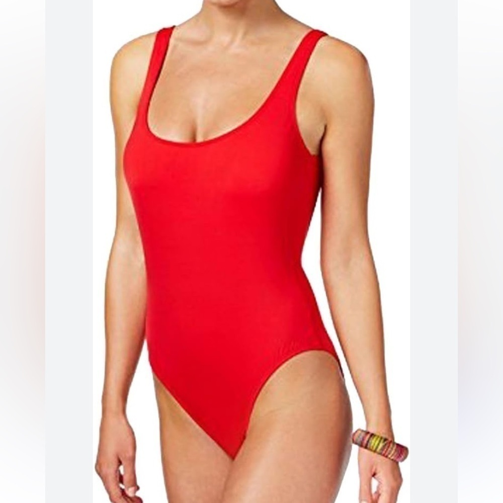 Bar III High-Cut One-Piece Swimsuit Red Size XL